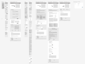 professional services digital wireframes - screen capture of wireframes